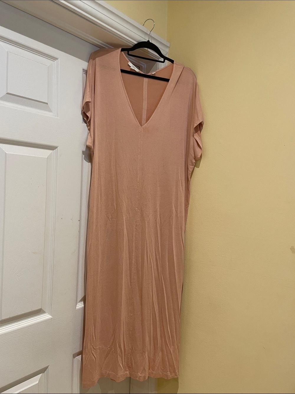 Vince Quiet Luxury Blush Midi Dress Flattering Effortlessly Chic Day to Night Xl